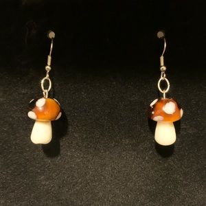Handmade mushroom earrings